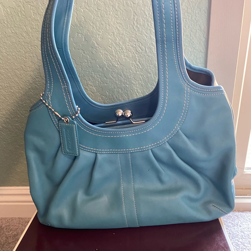 Large Blue Coach Purse
